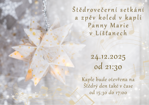 Plakát vánoční zpívání v kapli